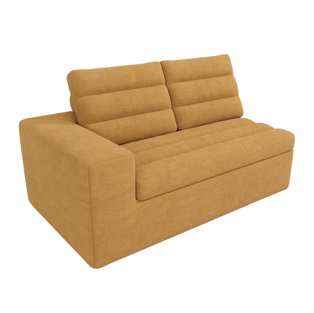 SOFA Modulares Ecksofa mit Hocker 253 x 161 x 89 cm Orange - Orange, Kunststoff (161/253cm) - Meubliv