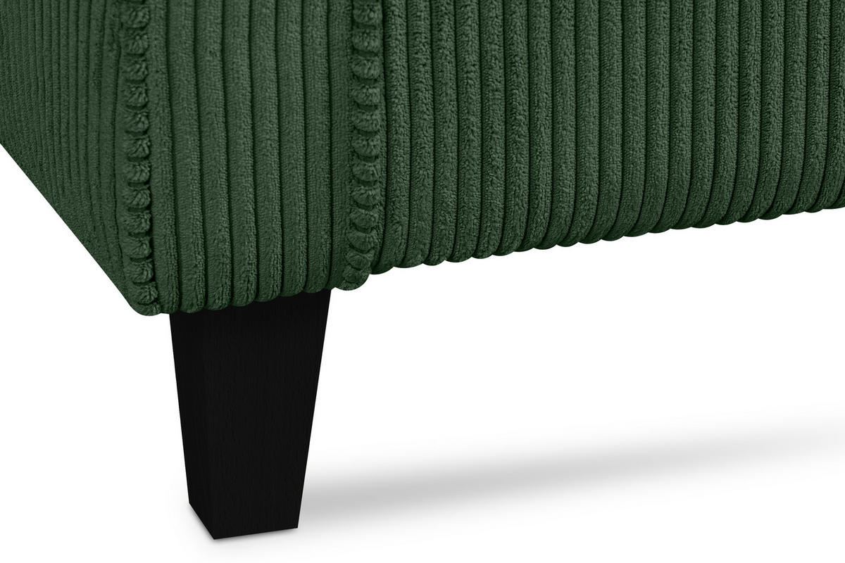 OHRENSESSEL MILES Kord-Bezug Petfriendly, dunkelgrün - Dunkelgrün, Holzwerkstoff/Buchenholz (82/105/97cm) - KONSIMO®