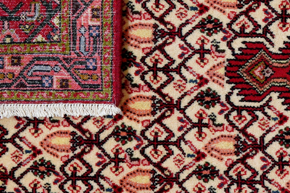 LÄUFER Orient handgeknüpft Assadabad Beige, Rot 195/80 cm Schurwolle - Beige/Rot, Textil (80/195cm) - Looma