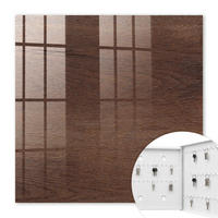 SCHLÜSSELBOX Weiß 30x30 cm – Türöffnung nach rechts - Braunes Holz - Braun, Metall (30/30/5cm) - TULUP