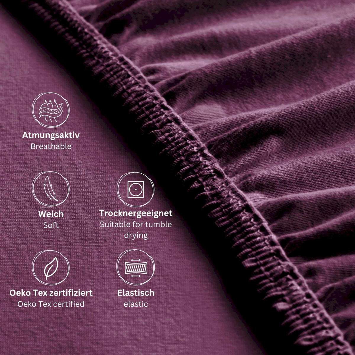 SPANNBETTLAKEN BASIC - Beere, Textil (200/200cm) - Schöner Wohnen