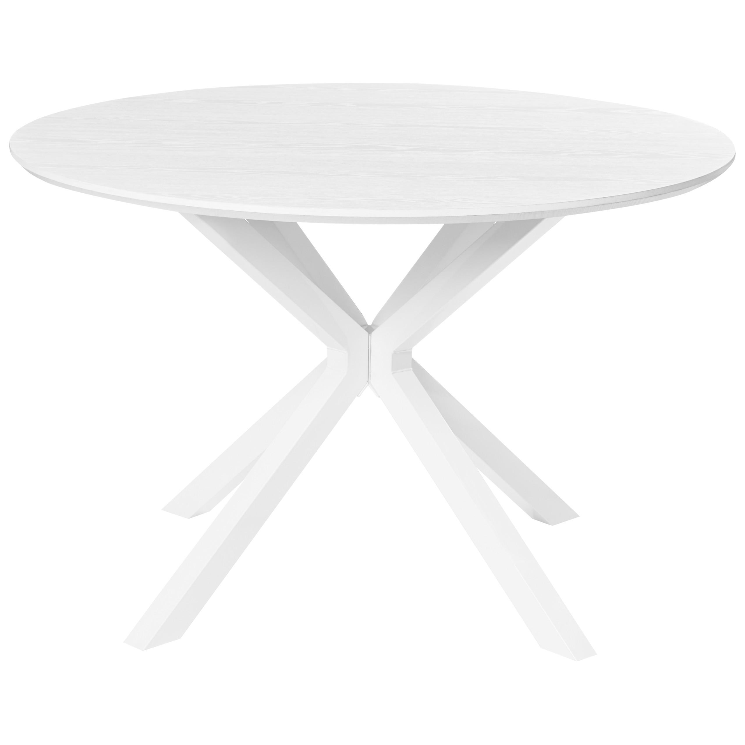 Beliani JÍDELNÍ STŮL Bílý 120/120 cm Fitzroy