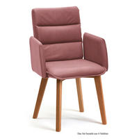 ARMLEHNSTUHL (6er-Set) Daritsa 52x92x60 Eiche geölt/Rosewood - Eichefarben/Dunkelrosa, Kunststoff (60/92/52cm) - 58aufmkessel