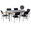 GARTENMÖBEL SET 6-Sitzer Keramik-Glas Textil schwarz Cosoleto/Grosseto - Silberfarben/Schwarz, Glas - Beliani