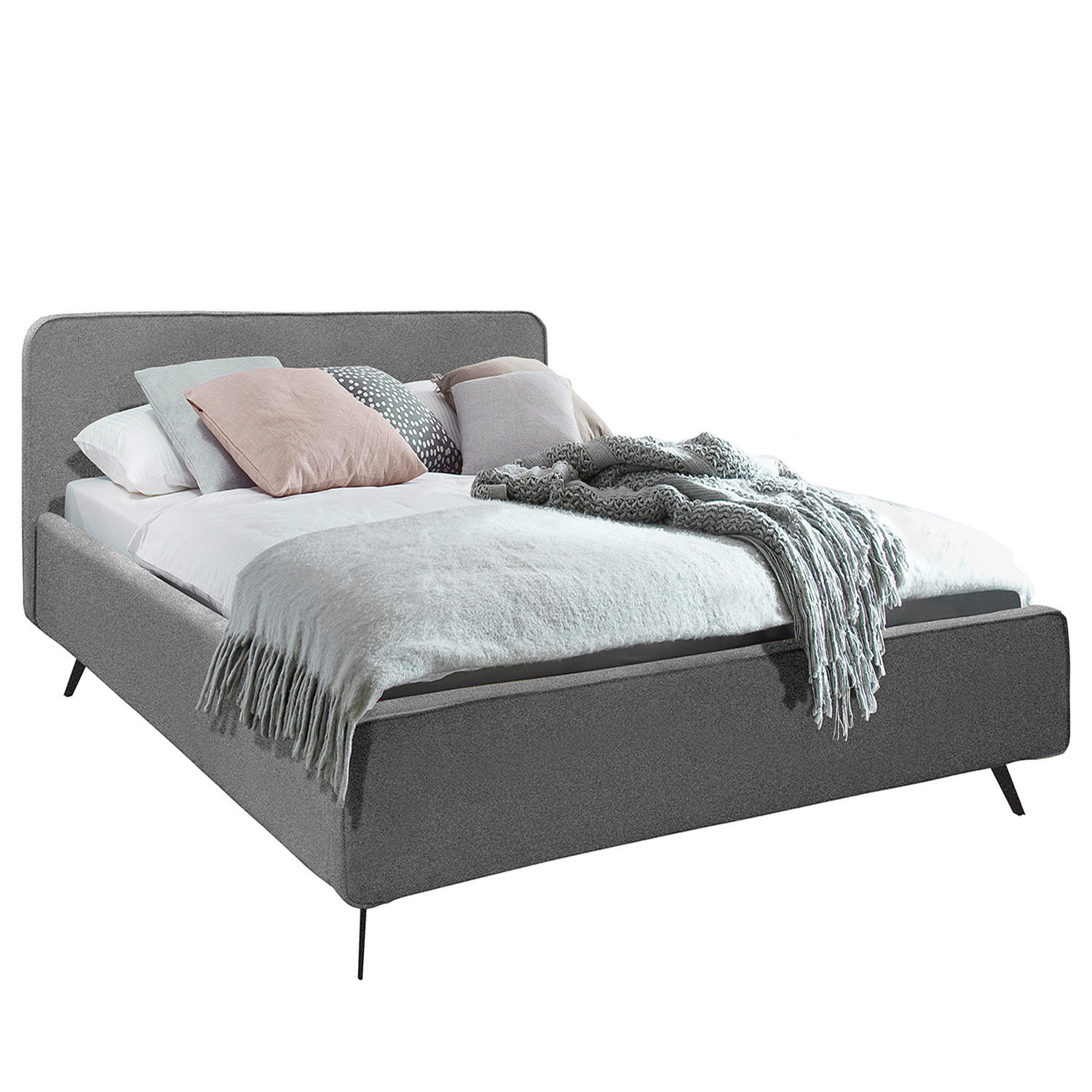 POLSTERBETT - Grau, Textil (160/200cm) - home24