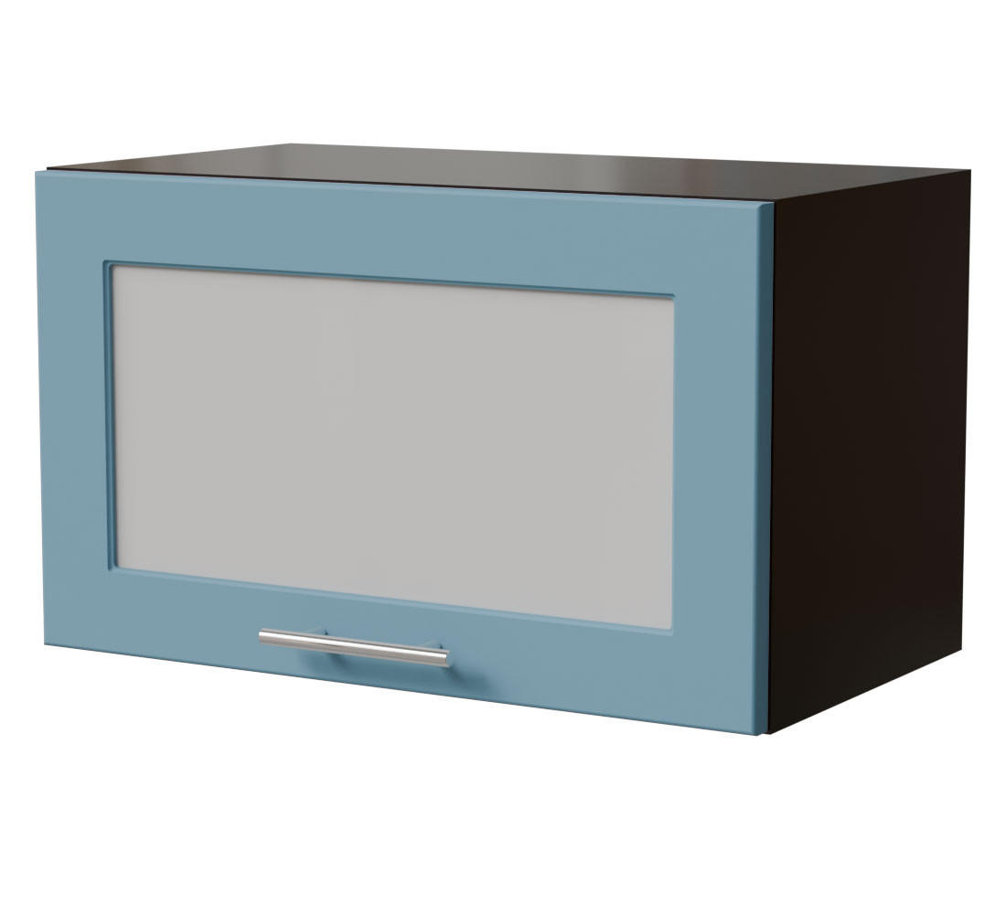 KLAPPHÄNGESCHRANK Bari W4BS/60 WKF Schwarz / RAL 5024 pastellblau 60 / 32,5 / 36cm Blum Aventos - Blau/Schwarz, Holz/Holzwerkstoff (60/36/32.5cm) - Feldmann-Wohnen