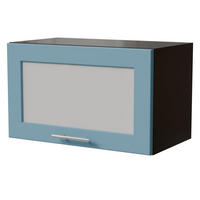 KLAPPHÄNGESCHRANK Bari W4BS/60 WKF Schwarz / RAL 5024 pastellblau 60 / 32,5 / 36cm Blum Aventos - Blau/Schwarz, Holz/Holzwerkstoff (60/36/32.5cm) - Feldmann-Wohnen