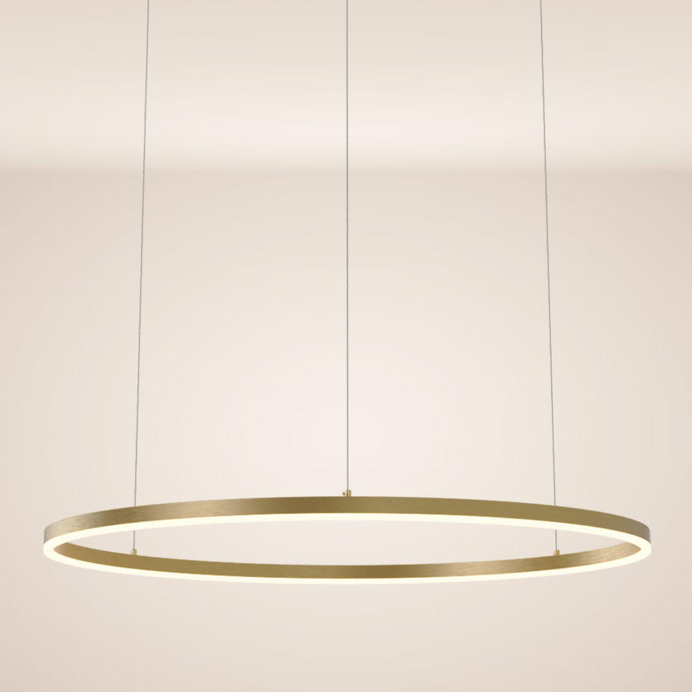 LED-HÄNGELEUCHTE Ring Direkt/Indirekt 5m Gold Ø 100cm - Goldfarben, Metall (100/100/3.3cm) - s.luce