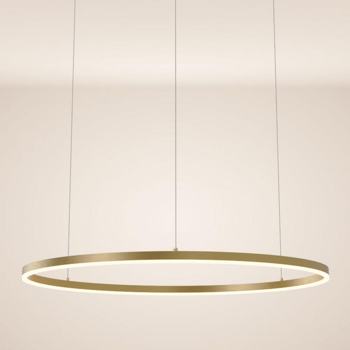 LED-HÄNGELEUCHTE Ring Direkt/Indirekt 5m Gold Ø 100cm - Goldfarben, Metall (100/100/3.3cm) - s.luce