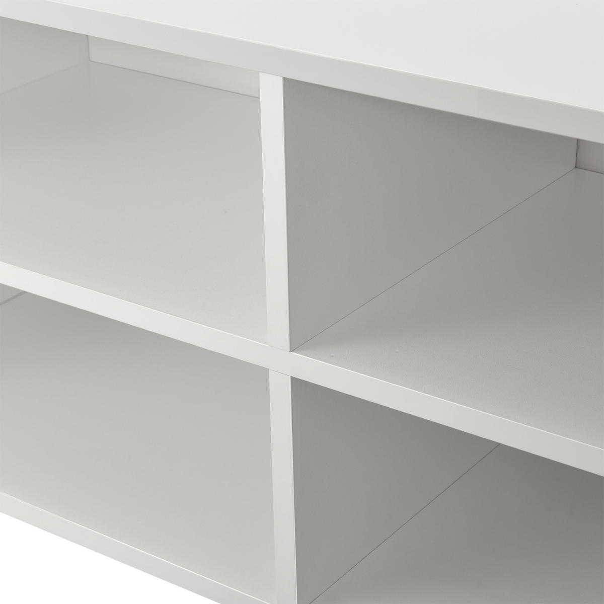 LOWBOARD Gränne - Weiß Hochglanz, Holzwerkstoff/Kunststoff (90/41/35cm) - [en.casa]