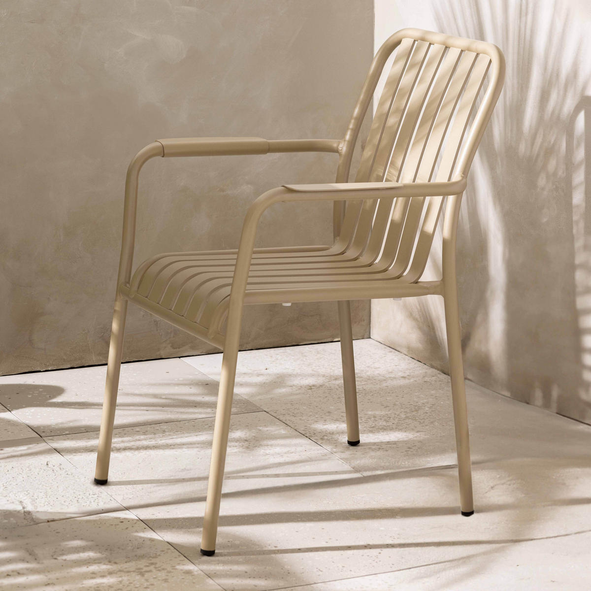 GARTENSTUHL, Taupe - Taupe, Metall (61/85/62cm) - Oviala