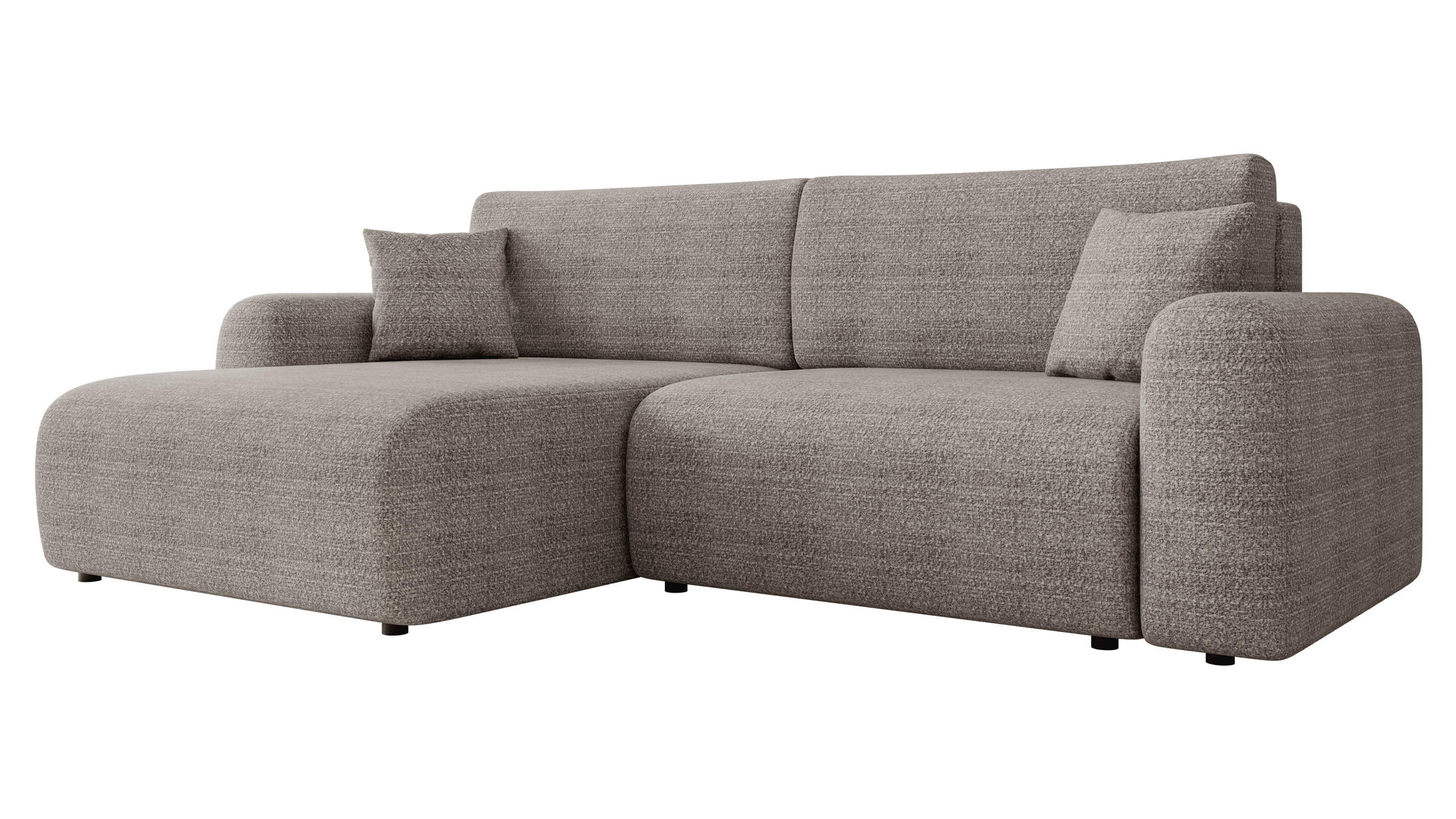 ECKSOFA Floryn L - Schwarz/Grau, Holz/Kunststoff (245/145cm) - MIRJAN24