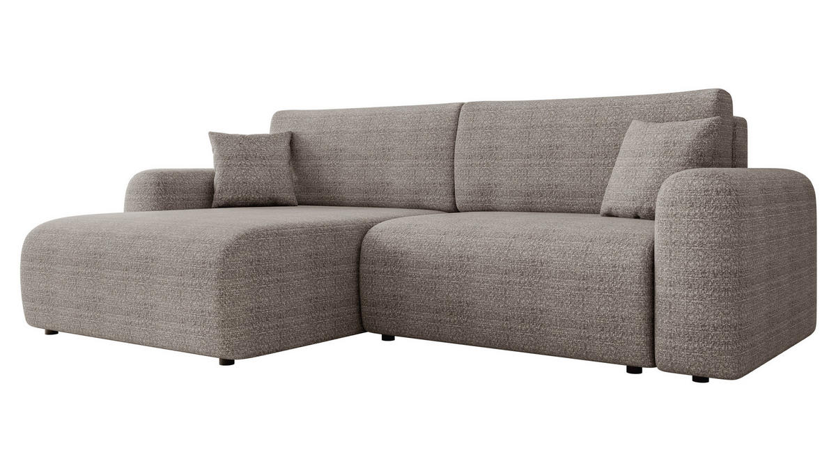 ECKSOFA Floryn L - Schwarz/Grau, Holz/Kunststoff (245/145cm) - MIRJAN24