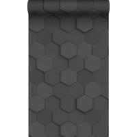 TAPETE 3D Wabenmuster 53 cm x 10.05 m - Schwarz, Papier (53/1000cm) - Origin Wallcoverings