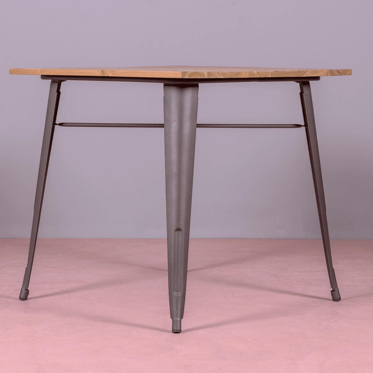 TISCH Quadratisch Alteiche 80/80/78 cm - Alteiche, Metall (80/80/78cm) - Nest Dream