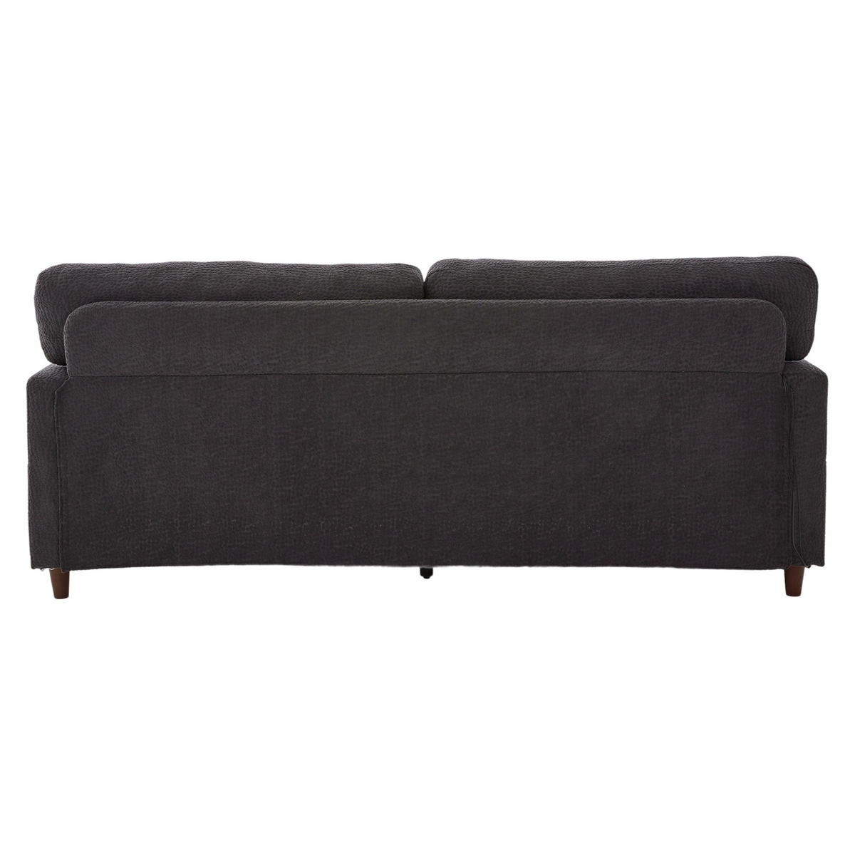 SOFA Zweisitzer Chenille dunkelgrau mit USB-C LED-Ambiente & Getränkehaltern 203/77,5/86 cm - Dunkelgrau, Textil (203/86/77.5cm) - OKWISH