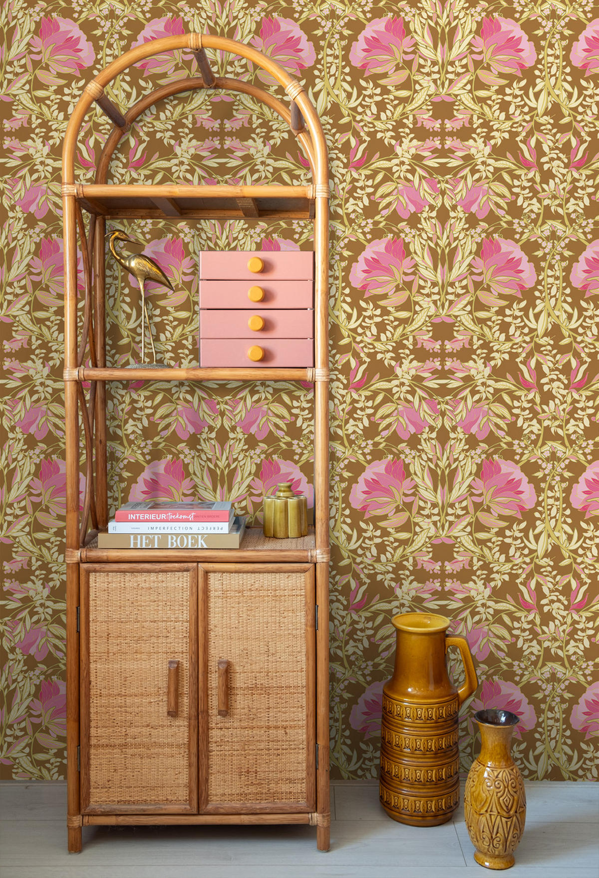 TAPETE Blumenmuster im Jugendstil 50 x 900 cm - Pink, Papier (50/900cm) - ESTAhome