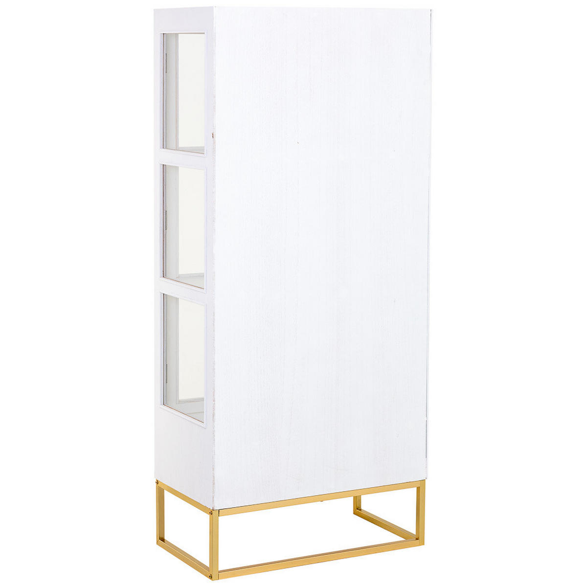 VITRINE mit 2 türen und 1 schublade, holz und metall, 72x40x159 cm - Weiß, Holz (72/158/40cm) - Wanderlust