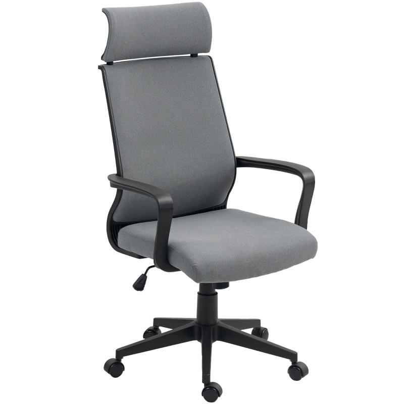 ERGONOMICKÉ otočné židle s opěrkou hlavy a houpací funkcí, tmavě šedé - tmavě šedá, kov (60.5/117/69cm) - SHOPENTRA