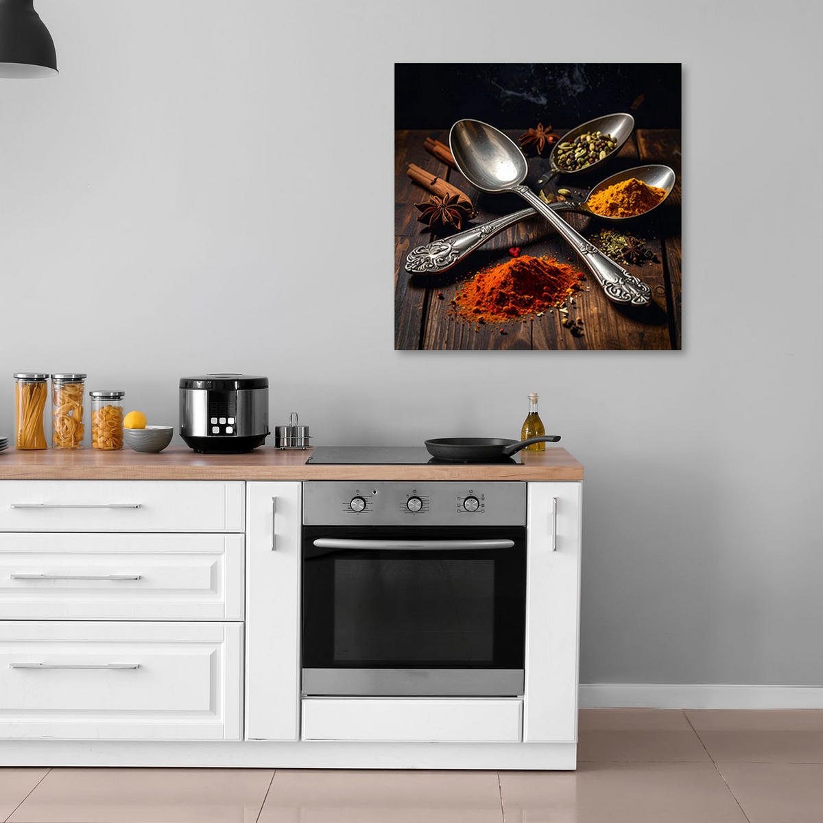 LEINWANDBILD Essen & Trinken 50x50cm - Multicolor, Textil (50/50cm) - Feeby