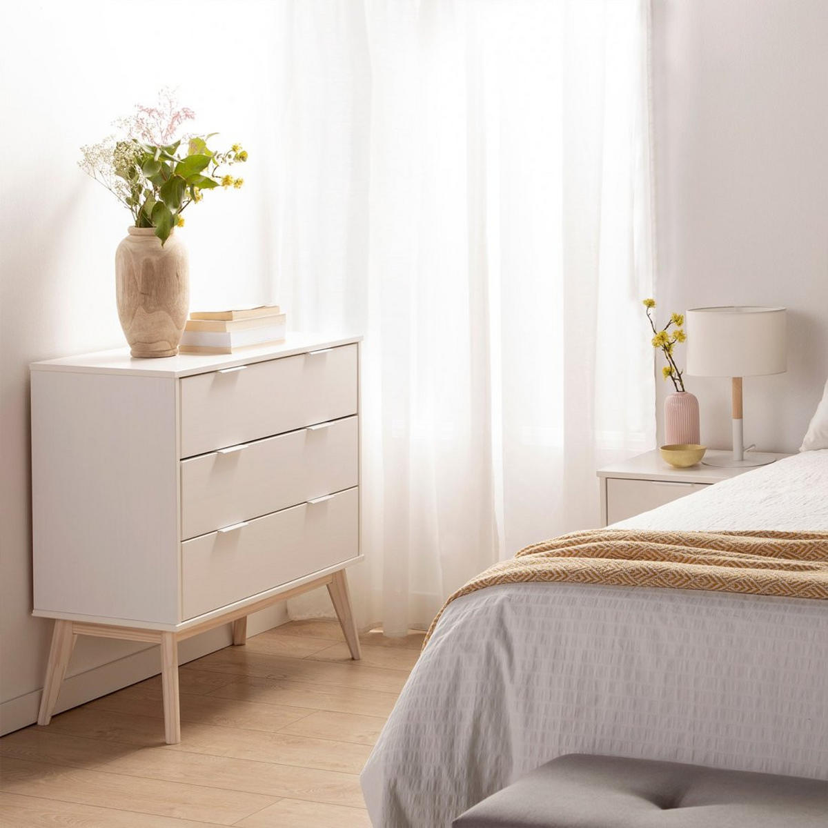 KOMMODE MIT SCHUBLADEN Troy Weiß 80 cm x 83 cm - Weiß, Holzwerkstoff (80/83/40cm)