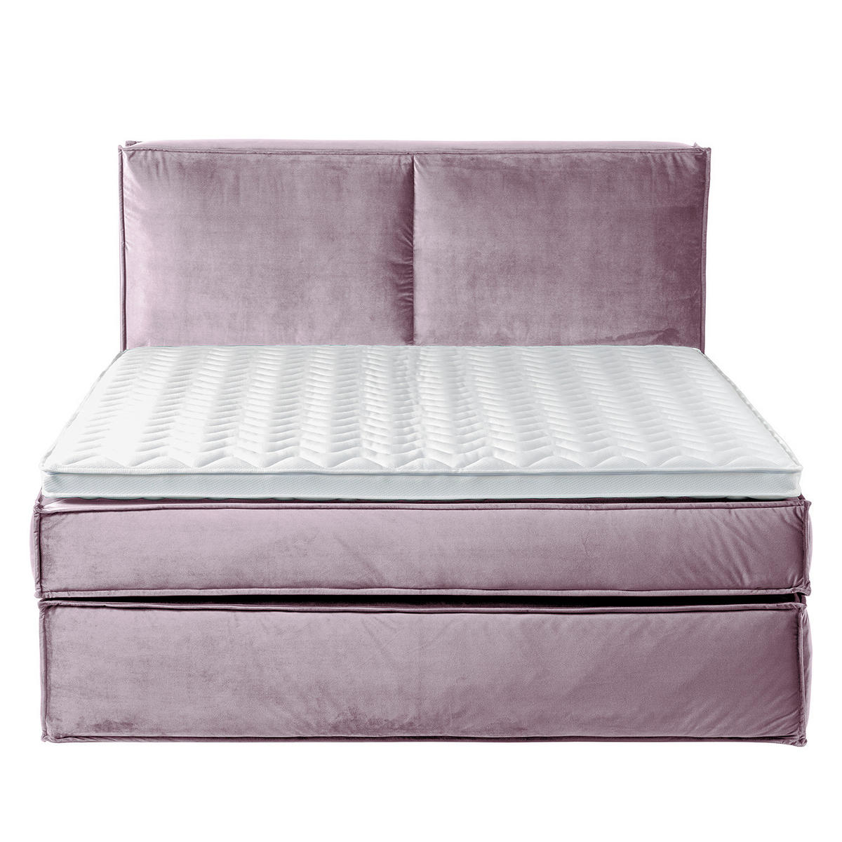 BOXSPRINGBETT mit Kopfteil - Premium - Mauve, Textil (180/200cm) - home24