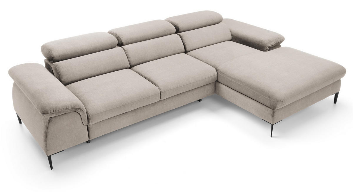 ECKSOFA L-Form 290 cm Amaro M mit Schlaffunktion, Rechts, Beige - Beige, Holz (182/288cm) - Emporius