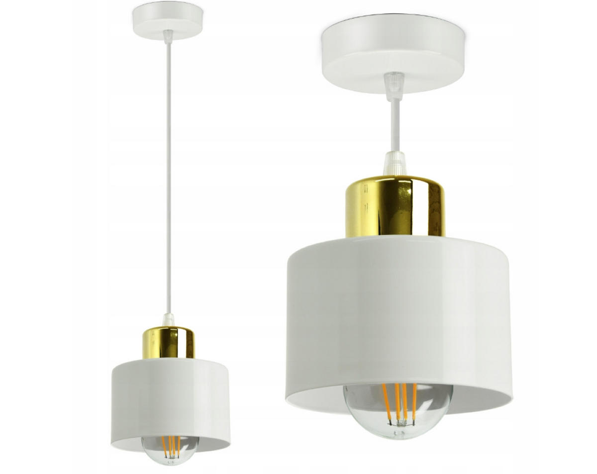 PENDELLEUCHTE Roller - Goldfarben/Weiß, Metall (12/12/70cm) - kiki design