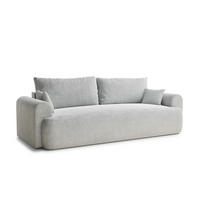 SOFA MIT SCHLAFFUNKTION Toluca Grau Chenille-Stoff - Schwarz/Grau, Holz/Holzwerkstoff (247/69/104cm) - Maison de Reve
