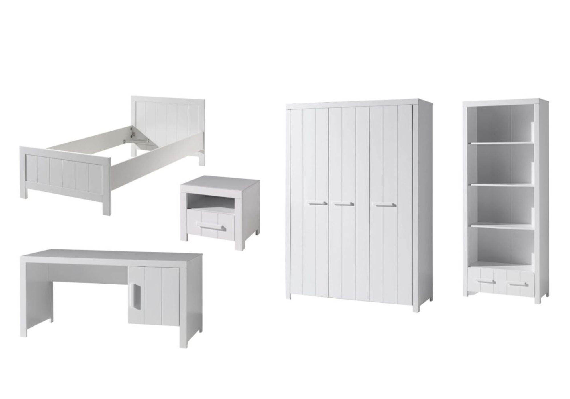 JUGENDZIMMEREINRICHTUNG Karalynn 9 Jugendzimmer komplett MDF Weiß - Weiß, Holzwerkstoff (280/1/180cm) - 58aufmkessel