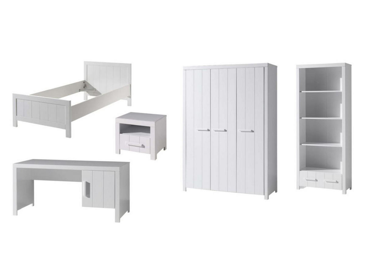 JUGENDZIMMEREINRICHTUNG Karalynn 9 Jugendzimmer komplett MDF Weiß - Weiß, Holzwerkstoff (280/1/180cm) - 58aufmkessel