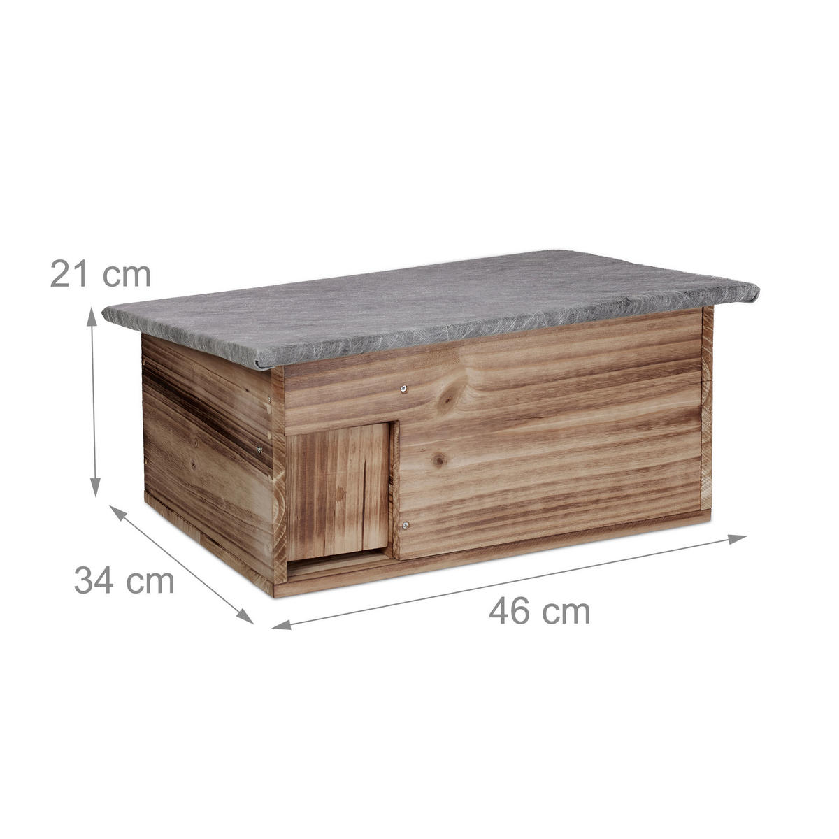 IGELHAUS - Braun, Holz/Textil (46/21/34cm) - Relaxdays