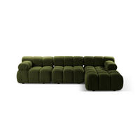 ECKSOFA modular rechts Bellis aus Boucle grün 4 Sitzplätze - Grün, Textil (155/282cm) - Micadoni