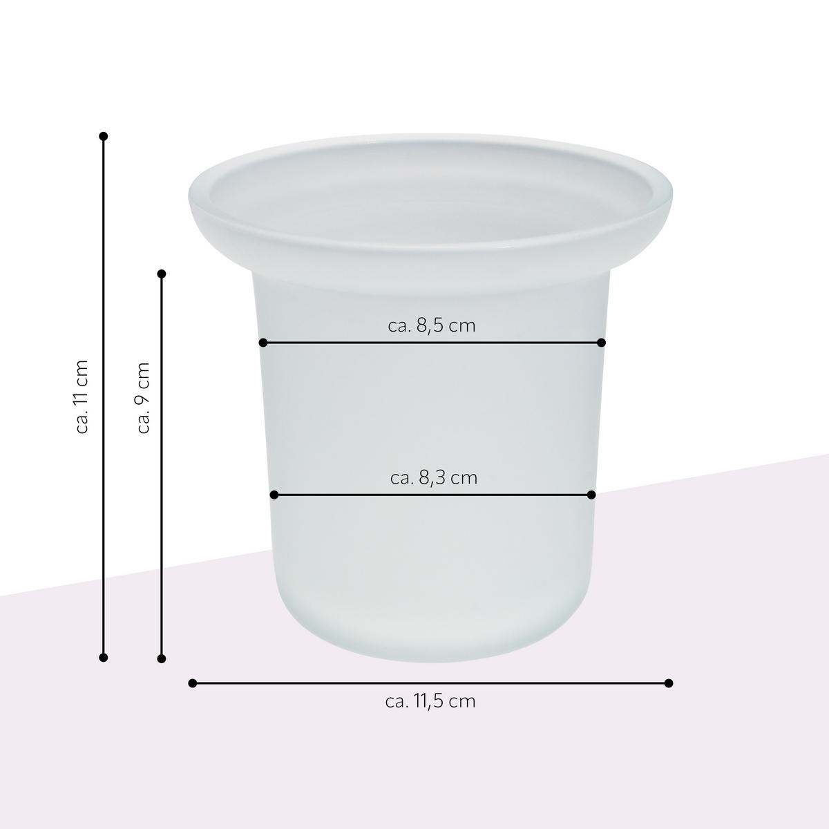 ERSATZGLAS PIAZZA & LUCENTE, satiniertes Glas - Weiß, Glas (11.5/11/11.5cm) - bremermann