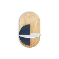 NACHTTISCH SLIM ALBA mit versteckter Aufbewahrung - Blau/Eichefarben, Holz (35/62/28.5cm) - Woodendot