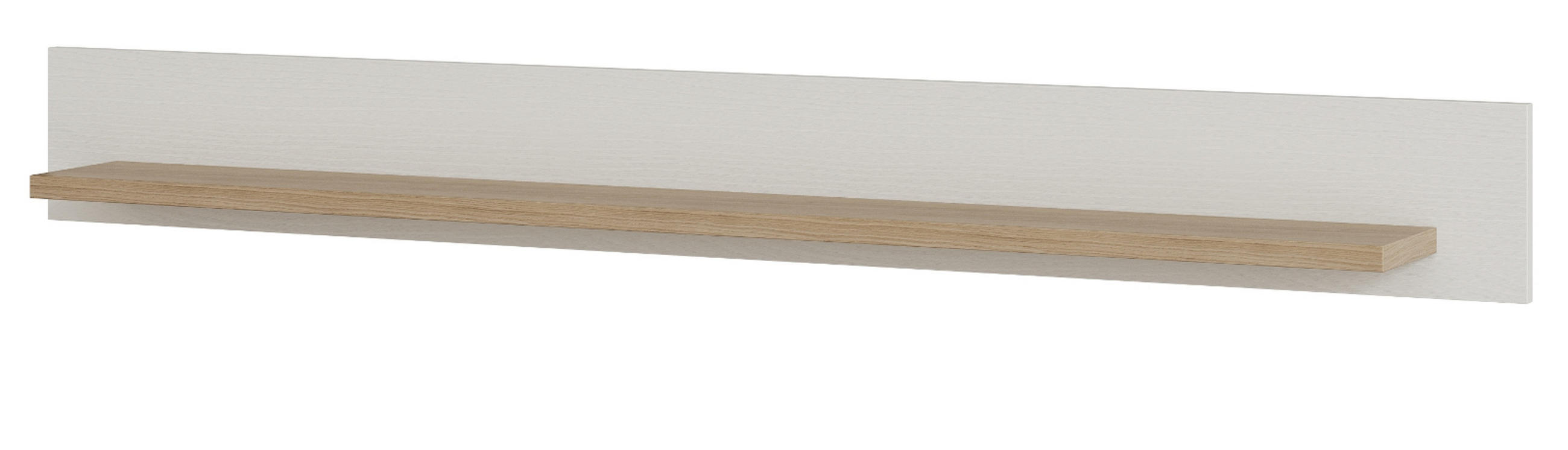 WANDBOARD weiß, Eiche, Wandregal skandinavisch 150 cm, Finnes - Eichefarben/Weiß, Holzwerkstoff/Metall (150/17/17cm) - Furn.Design