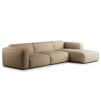 3-SITZER ECKSOFA mit Longchair - Taupe/Schwarz, Kunststoff/Textil (317/173cm) - home24
