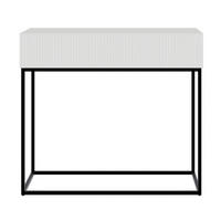 KONSOLENTISCH Veldio Weiß mit schwarzen Beinen 90 cm - Schwarz/Weiß, Holzwerkstoff/Metall (35.6/90/79cm) - Selsey