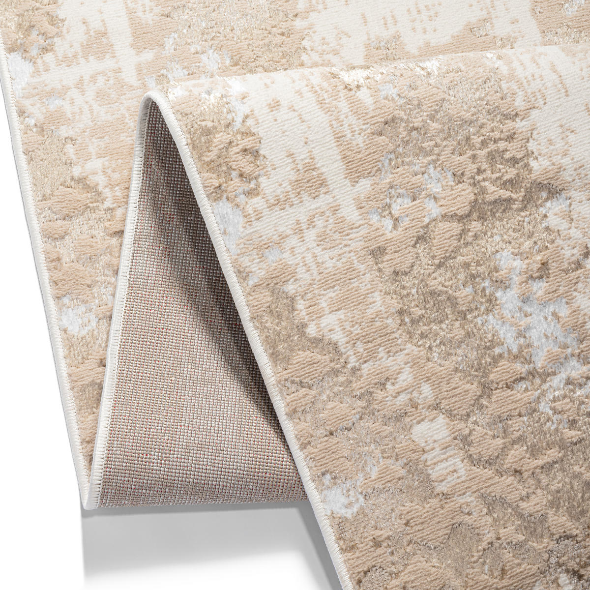 TEPPICHLÄUFER CRYSTAL hellbraun abstrakt 100/250 cm - Hellbraun, Textil (100/250cm) - Tapiso