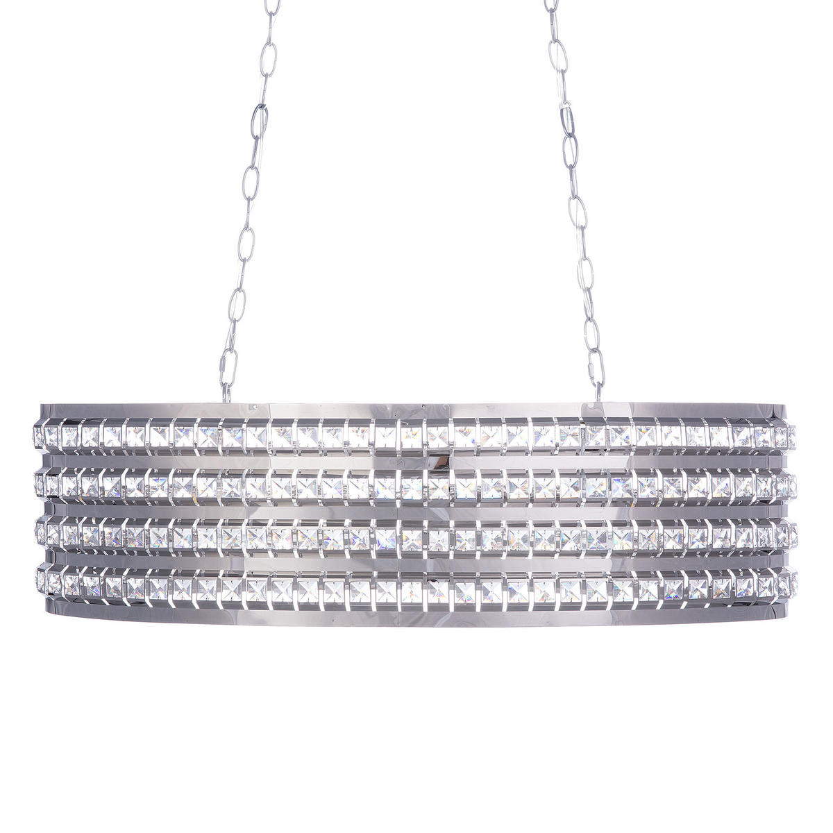 HÄNGELEUCHTE Cavone 31/76/108 cm - Silberfarben, Metall (31/76/108cm) - Beliani