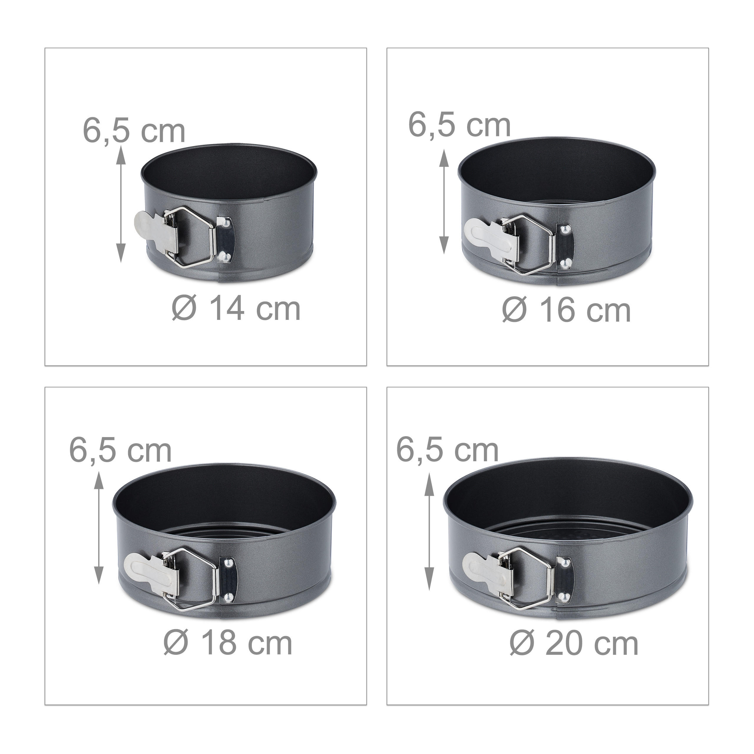 Thumbnail - Relaxdays Springform, Anthrazit, Metall, 28x6.5x28 cm, Backen, Backformen, Springformen