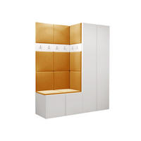 GARDEROBEN-SET Orion III - Weiß/Orange, Holzwerkstoff/Kunststoff (158/186/46cm) - MIRJAN24