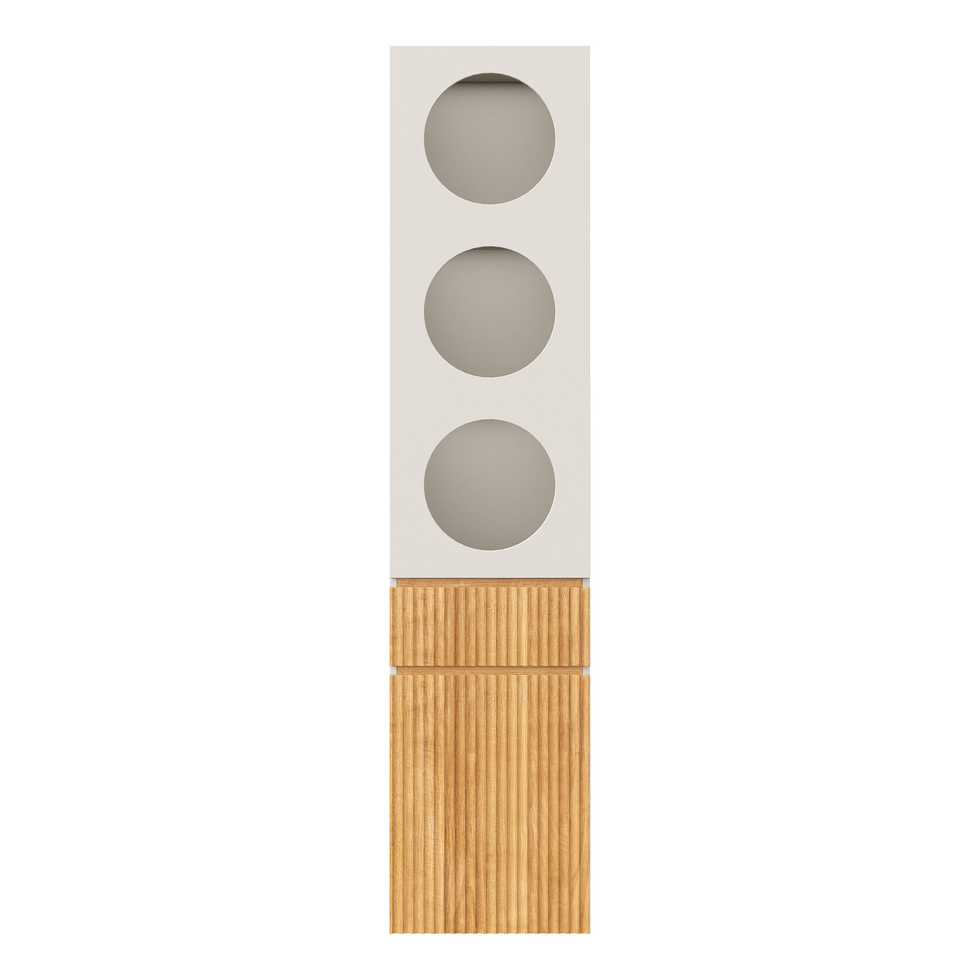HOCHSCHRANK Eichenoptik, 2 Türen & Schublade, 45 x 50 x 200 cm - Naturfarben, Holzwerkstoff (45/200/50cm) - Urban Meuble