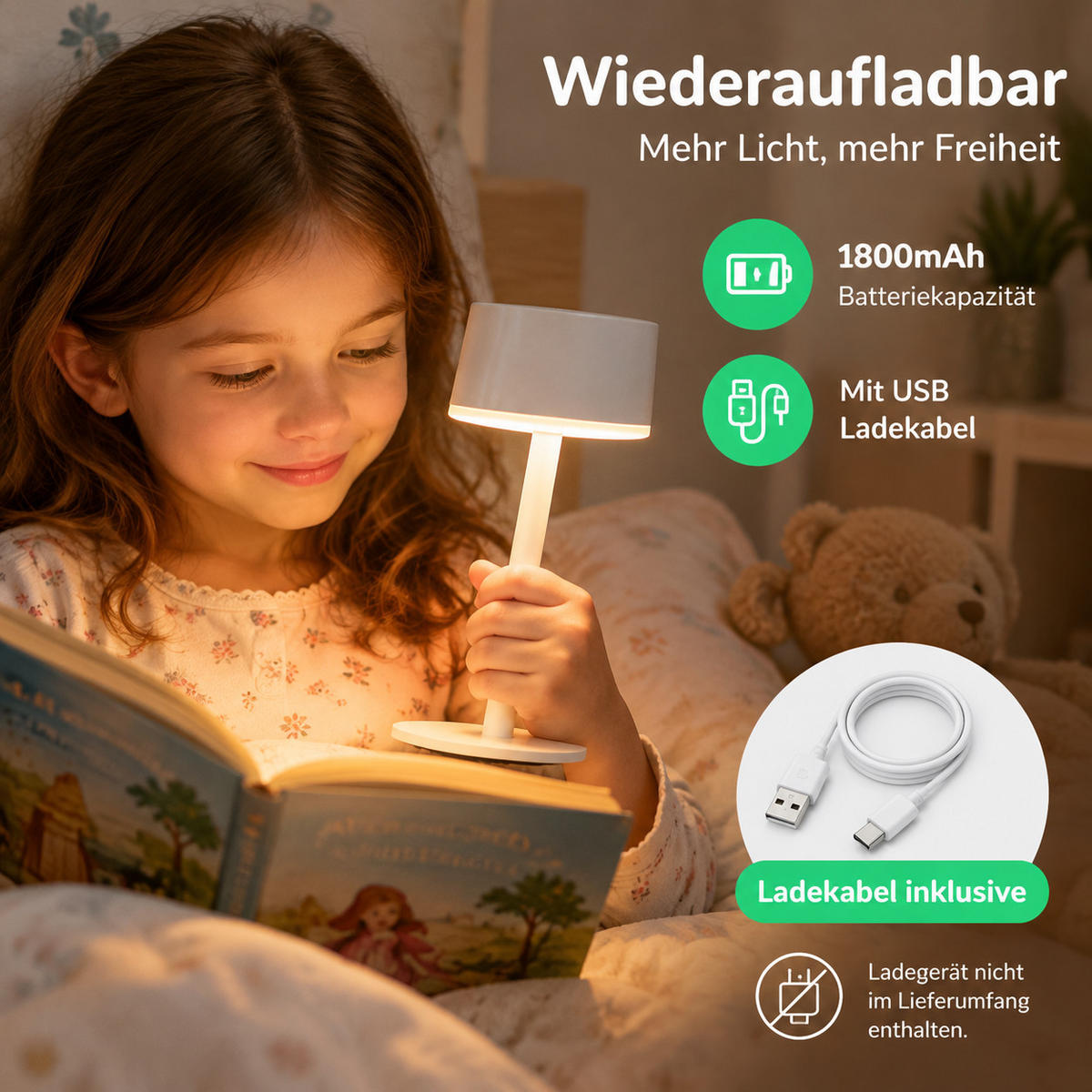 LED SVJETILJKA STOLNA Throvix 7.5/7.5/19.4 CM - bijela, metal/plastika (7.5/7.5/19.4cm) - ZMH