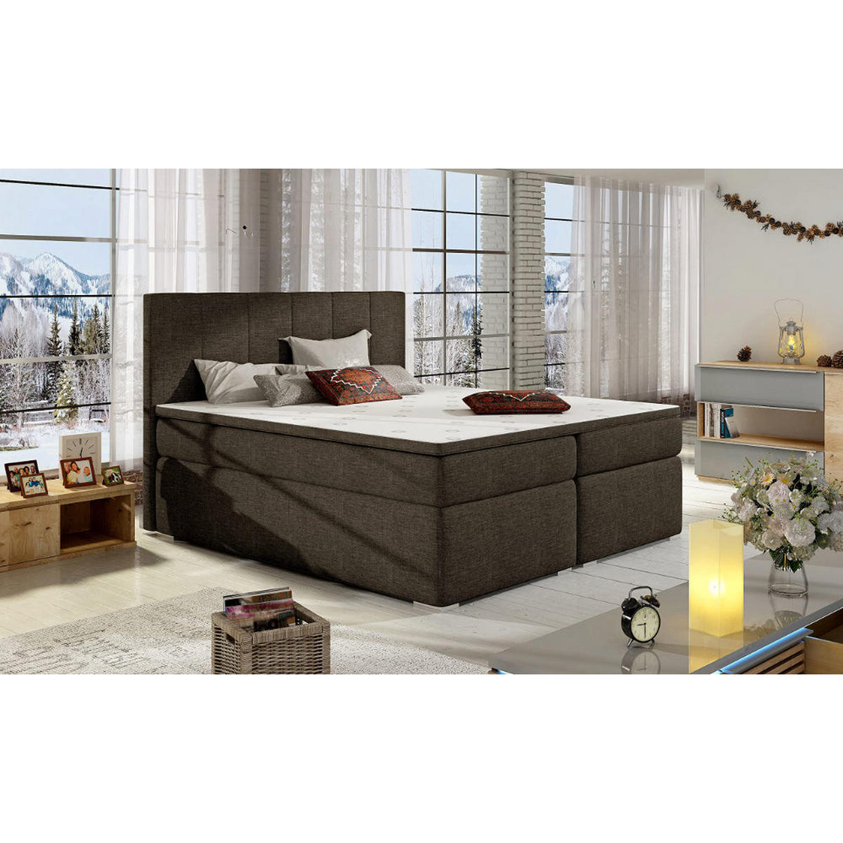 BOXBETT Bolero Bonellfederkern inkl - Braun, Holz/Holzwerkstoff (140/200cm) - Best For Home