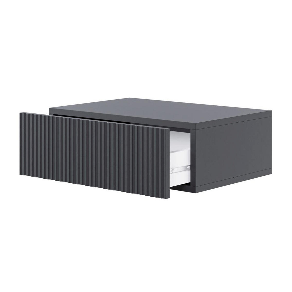 NACHTTISCH Veldio Schwarz, 50 cm - Schwarz, Holzwerkstoff (50/17/35.6cm) - Selsey