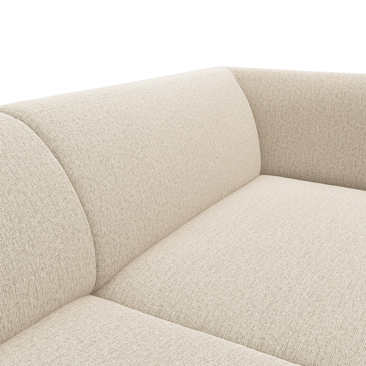 3-SITZER SOFA - Beige/Schwarz, Textil/Metall (205/74/88cm) - home24