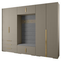GARDEROBEN-SET 236,7/300/47 - Kaschmir/Goldfarben, Holz/Kunststoff (300/236.7/47cm) - Abiks Möbel