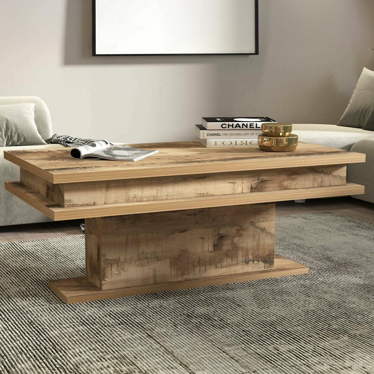 WOHNZIMMERTISCH Ahorn 55/100/42 cm - Braun, Holzwerkstoff (55/100/42cm) - DMORA