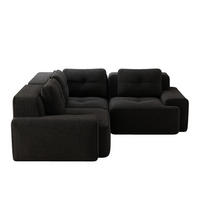 3-SITZER Sofa 177x104x69 cm aus Cordstoff rahmenlos modular, schwarz - Schwarz, Textil (104/69/177cm)